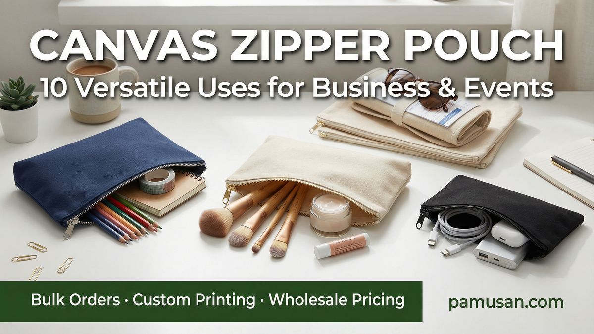 Pochette en toile zippée, utilisations polyvalentes pour les entreprises et les événements