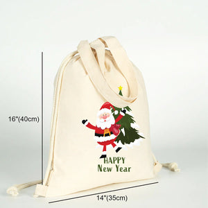Sac à dos à cordon de Noël dimensions 40 cm × 35 cm avec motif Père Noël Happy New Year – Pamusan.fr