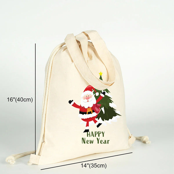 Sac à dos à cordon de Noël dimensions 40 cm × 35 cm avec motif Père Noël Happy New Year – Pamusan.fr