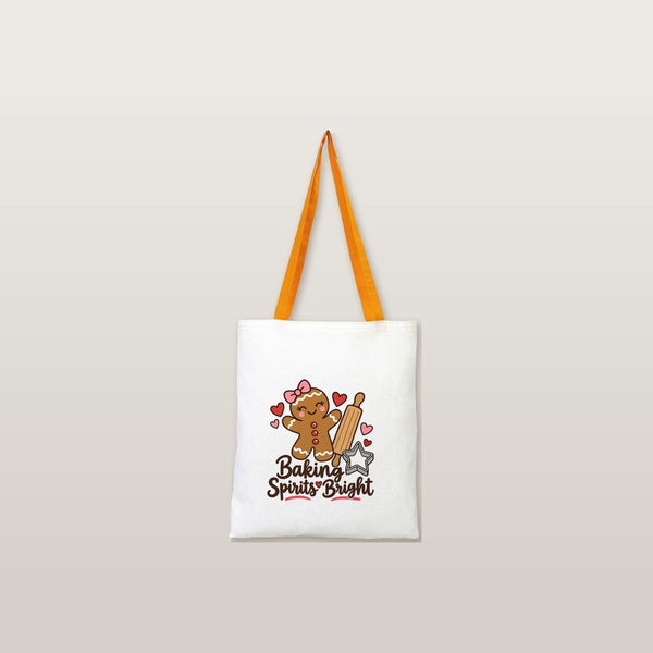 Grand sac cadeau de Noël en coton – tote bag naturel 35 × 40 cm, anses rouges, vertes ou moutarde, 9 motifs Noël & Nouvel An 2027 - Pamusan.fr