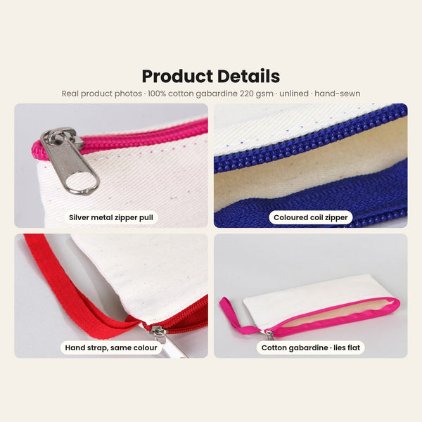 Trousse de Noël – 9 motifs Noël & Nouvel An 2027, trousse en tissu zippée en 6 couleurs 21 × 10 cm – coton gabardine - Pamusan.fr