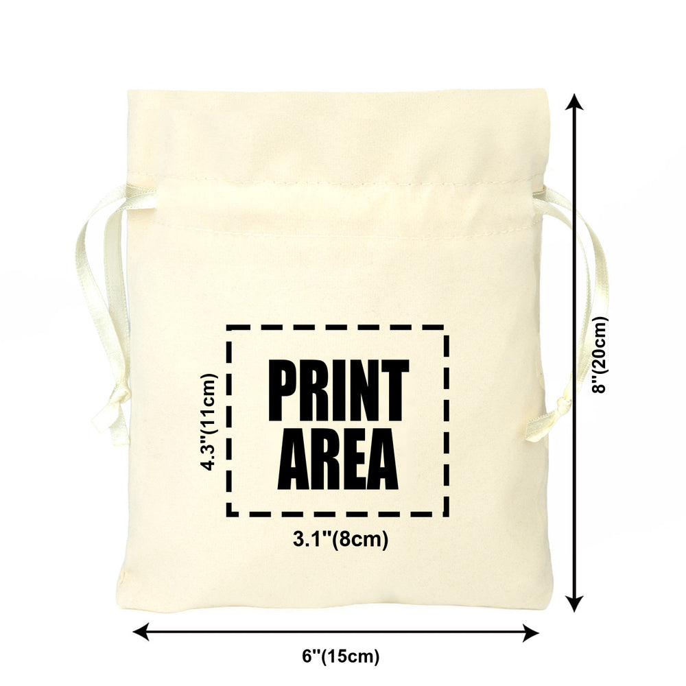 Personalized Natural Velvet Drawstring Pouch – 6" × 8" (15 × 20 cm) - Pamusan.com