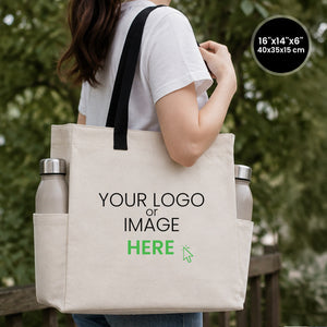 Tote bag personnalisé 40 x 35 x 15 cm avec votre logo ou votre visuel imprimé sur la face avant