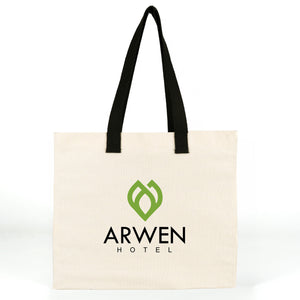 Exemple d’impression client : ARWEN HOTEL sur le tote bag imprimé 40 x 35 x 15 cm