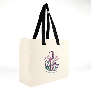 Exemple d’impression client : INTERNATIONAL YOGA DAY sur le tote bag 40 x 35 x 15 cm