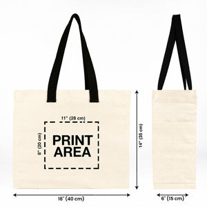 Schéma de la zone d’impression du tote bag 40 x 35 x 15 cm : 28 x 20 cm imprimables sur la face avant