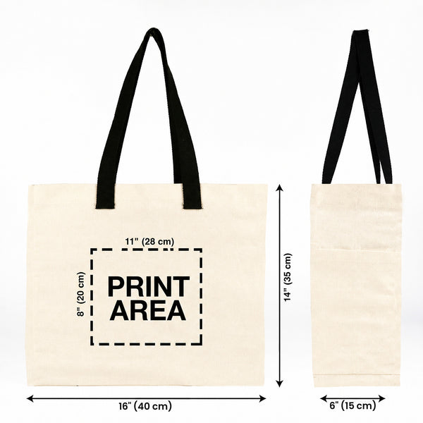 Schéma de la zone d’impression du tote bag 40 x 35 x 15 cm : 28 x 20 cm imprimables sur la face avant