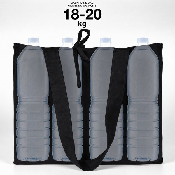 Black Canvas Shopping Tote Bag – 14 × 12 × 4 (35 × 30 × 10 cm) – Thick 10 oz Cotton - Pamusan.com