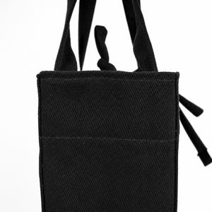 Black Canvas Shopping Tote Bag – 14 × 12 × 4 (35 × 30 × 10 cm) – Thick 10 oz Cotton - Pamusan.com