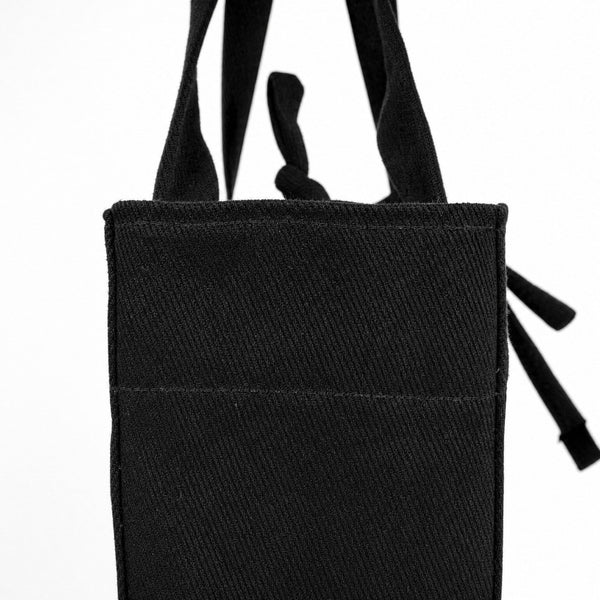 Black Canvas Shopping Tote Bag – 14 × 12 × 4 (35 × 30 × 10 cm) – Thick 10 oz Cotton - Pamusan.com