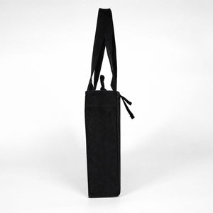 Black Canvas Shopping Tote Bag – 14 × 12 × 4 (35 × 30 × 10 cm) – Thick 10 oz Cotton - Pamusan.com