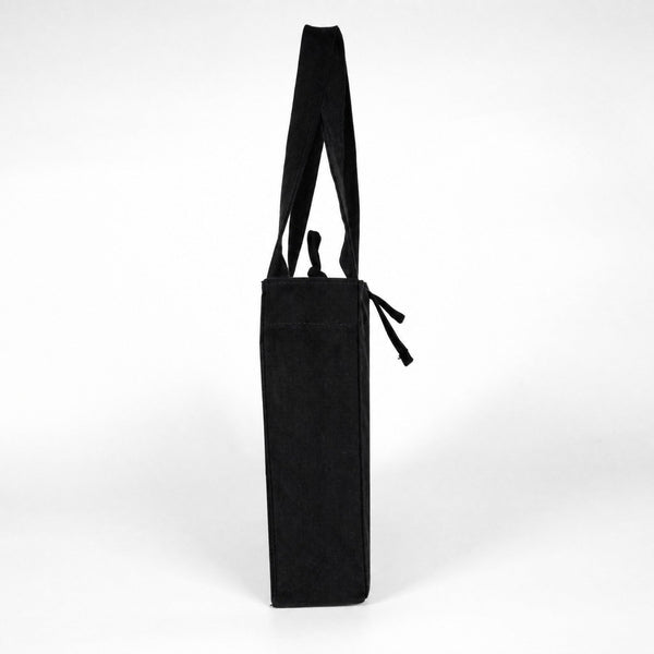 Black Canvas Shopping Tote Bag – 14 × 12 × 4 (35 × 30 × 10 cm) – Thick 10 oz Cotton - Pamusan.com