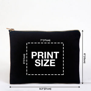 Black Clutch Bag 8"x6" – Custom Logo Cosmetic & Personalized Makeup - Bridesmaids - Pamusan.com