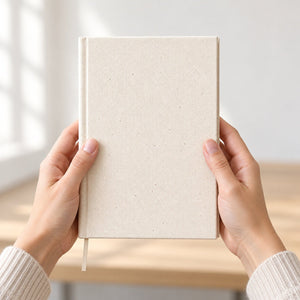 Blank Canvas Notebook – A5 (7.9" × 5.5" / 20 × 14 cm), 80 Unlined Sheets, Natural Cotton Cover, Bulk Plain Journal - Pamusan.com