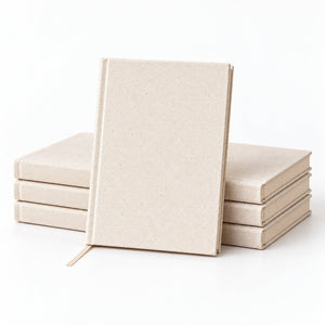 Blank Canvas Notebook – A5 (7.9" × 5.5" / 20 × 14 cm), 80 Unlined Sheets, Natural Cotton Cover, Bulk Plain Journal - Pamusan.com