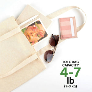 Blank Cotton Tote Bag 12"x14" – Natural Shoulder Tote, 6 oz Gabardine Fabric - Pamusan.com