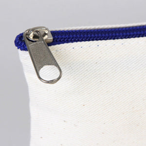 Blank Dark Blue Zippered Clutch Bag – 8"x6" Cotton Pouch - Pamusan.com