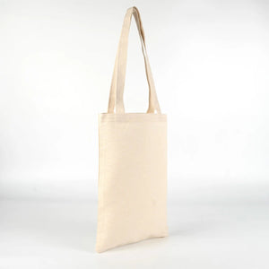 Blank Long Handle Tote Bag 10"x14" – Mini Natural Cotton, 6 oz Gabardine Fabric - Pamusan.com