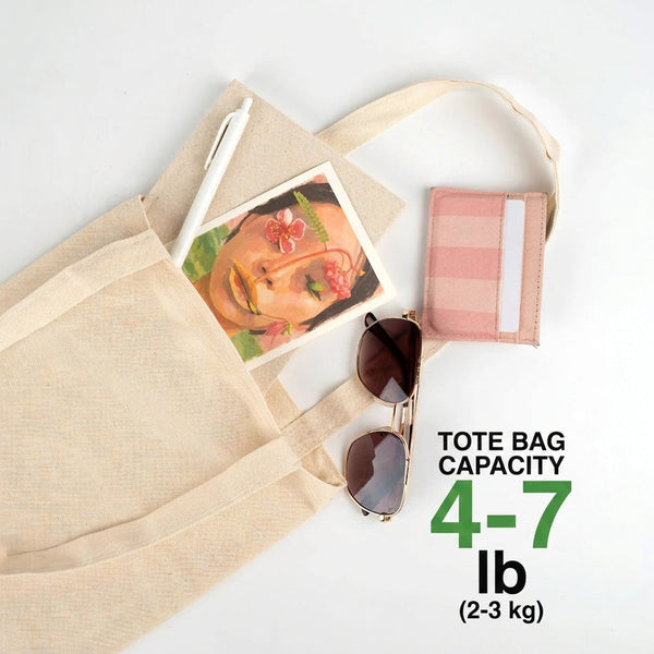 Blank Long Handle Tote Bag 10"x14" – Mini Natural Cotton, 6 oz Gabardine Fabric - Pamusan.com