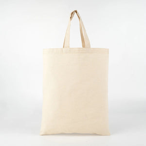 Blank Short Handle Tote Bag 12"x14" – Natural Cotton, 6 oz Gabardine Fabric - Pamusan.com