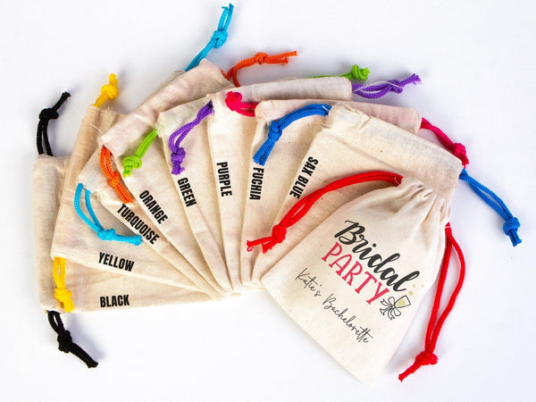 Bridal Party Bags, 4"W x 5"H (10 cm x 13 cm) Hangover Survival Kit Bags — custom print | Pamusan
