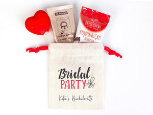 Bridal Party Bags, 4"W x 5"H (10 cm x 13 cm) Hangover Survival Kit Bags — custom print | Pamusan