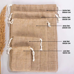 Burlap Drawstring Pouch – 10" × 14" (25 × 35 cm) – Eco - Friendly - Pamusan.com