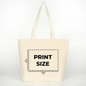 Canvas Shopping Tote Bag with Custom Logo – 17" × 14" × 6" (45 × 35 × 15 cm) – Laminated Lining – 10 oz Cotton - Pamusan.com
