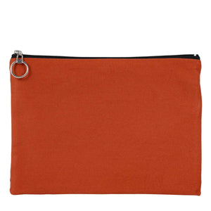 Terracotta Cotton Zippered Clutch Pouch – 12" × 8" (30 × 21 cm) – 10 oz Fabric - Pamusan.com