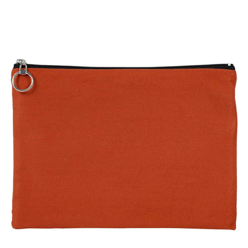 Terracotta Cotton Zippered Clutch Pouch – 12" × 8" (30 × 21 cm) – 10 oz Fabric - Pamusan.com