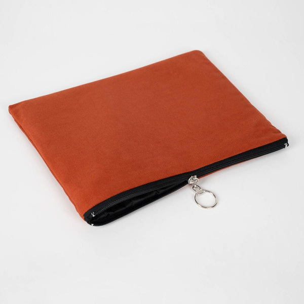 Terracotta Cotton Zippered Clutch Pouch – 12" × 8" (30 × 21 cm) – 10 oz Fabric - Pamusan.com