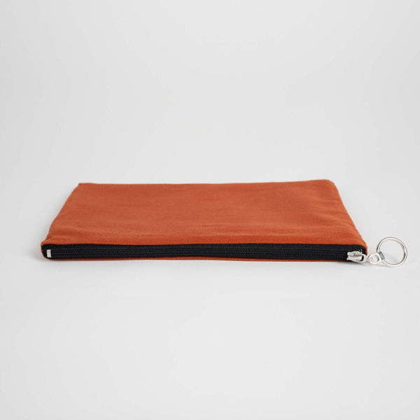 Terracotta Cotton Zippered Clutch Pouch – 12" × 8" (30 × 21 cm) – 10 oz Fabric - Pamusan.com