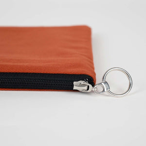 Terracotta Cotton Zippered Clutch Pouch – 12" × 8" (30 × 21 cm) – 10 oz Fabric - Pamusan.com