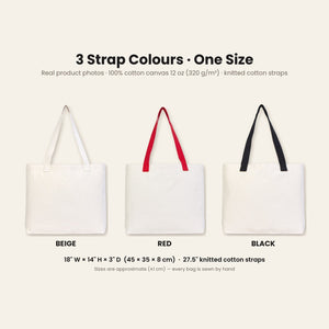 Sac cabas de Noël en toile – anses tricotées beige, rouges ou noires, 45 × 35 × 8 cm, 9 motifs Happy New Year 2027 – coton 320 g/m² - Pamusan.fr