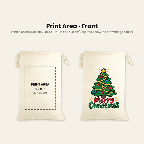 Pochon de Noël en tissu – sac cadeau à cordon 30 × 40 cm rouge, noir ou naturel, 9 motifs Noël & Nouvel An 2027 – coton - Pamusan.fr