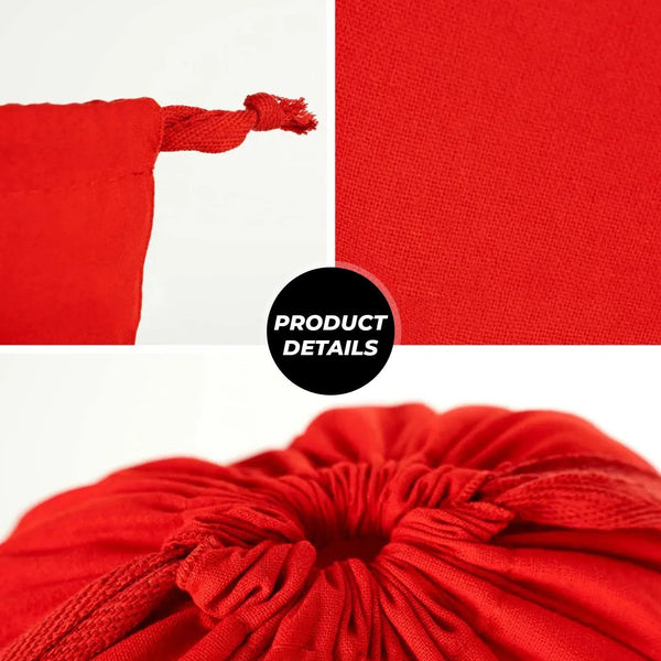 Pochon de Noël en tissu – sac cadeau à cordon 30 × 40 cm rouge, noir ou naturel, 9 motifs Noël & Nouvel An 2027 – coton - Pamusan.fr