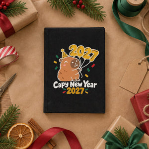 Carnet de Noël – carnet A5 en toile 14 × 20 cm, 9 motifs Noël & Nouvel An 2027, couverture naturelle ou noire, 160 pages blanches - Pamusan.fr