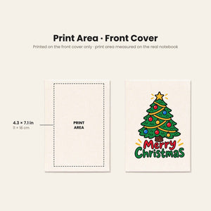 Carnet de Noël – carnet A5 en toile 14 × 20 cm, 9 motifs Noël & Nouvel An 2027, couverture naturelle ou noire, 160 pages blanches - Pamusan.fr