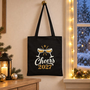 Tote bag de Noël en coton – sacs en tissu 35 × 40 cm naturel, rouge ou noir, 9 motifs Noël & Nouvel An 2027 – coton gabardine - Pamusan.fr