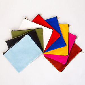 Clutch Bag Black 8"x6" – Cotton Zipper Cosmetic & Reusable Makeup Pouch - Pamusan.com