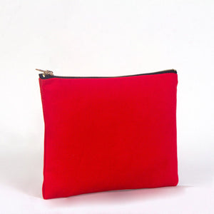 Clutch Bag Red 8"x6" – Cotton Zipper Cosmetic & Makeup Pouch - Pamusan.com