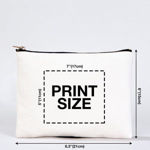 Clutch Bag White 8"x6" – Custom Logo Cotton Makeup & Personalized Cosmetic Pouch - Pamusan.com