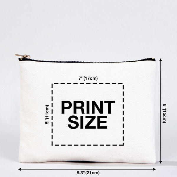 Clutch Bag White 8"x6" – Custom Logo Cotton Makeup & Personalized Cosmetic Pouch - Pamusan.com