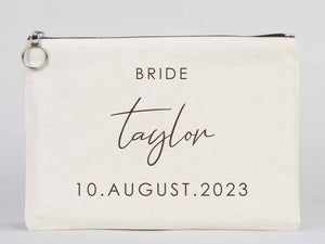 Clutch Wedding Gift - 12"W x 8"H Custom Cotton Big Clutch Bag - Wedding cotton clutch gift - Pamusan.com