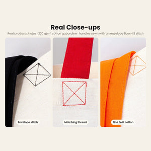 Sac en coton de Noël à anses colorées – tote bag 40 × 35 cm, anses noires, rouges ou orange, 9 motifs Noël & Nouvel An 2027 - Pamusan.fr