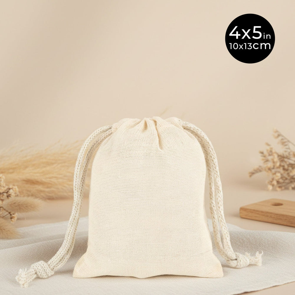 Cotton Drawstring Pouch 4"x5" | Natural Favor & Gift Bag - Pamusan.com