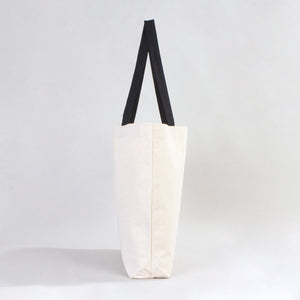 Custom Canvas Beach Tote Bag with Black Handles – 19" × 16" × 4" (48 × 41 × 10 cm) – 10 oz Cotton - Pamusan.com