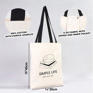 Sac fourre-tout personnalisé en toile avec anses noires - 35 x 40 cm - 280 g/m² - Pamusan.com