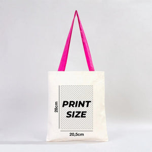 Sac fourre-tout personnalisé en toile avec anses fuchsia - 35 x 40 cm - 280 g/m² - Pamusan.com