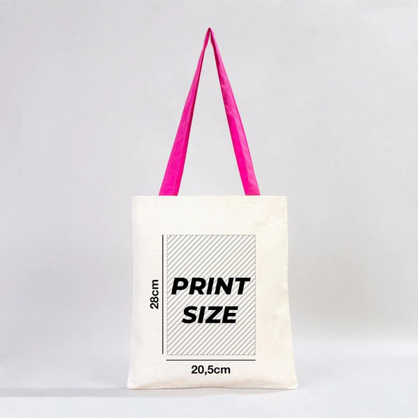 Sac fourre-tout personnalisé en toile avec anses fuchsia - 35 x 40 cm - 280 g/m² - Pamusan.com